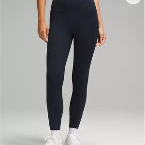 Lululemon Fast and Free Navy High-Rise Leggings 25”